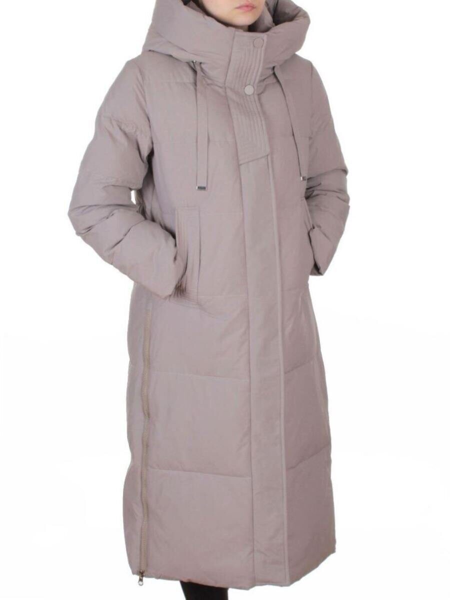 8312 GRAY/BEIGE Пальто зимнее женское (200 гр. холлофайбер)