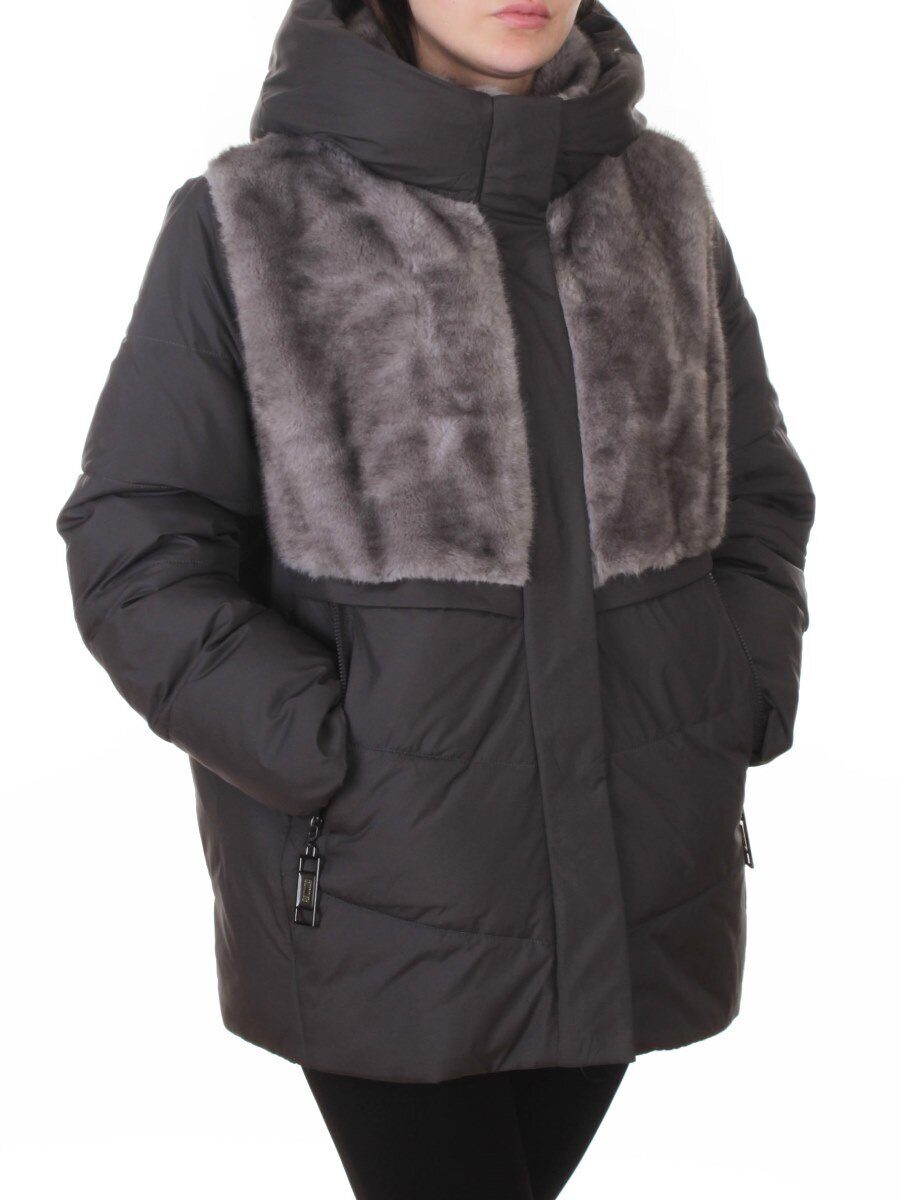 M-8869 DK. GRAY Куртка зимняя женская (150 гр. холлофайбер)