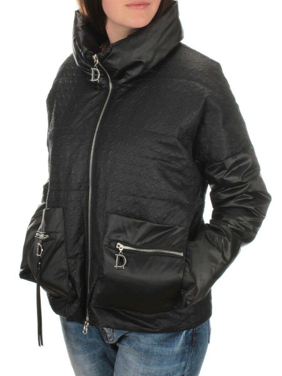 EAC931 BLACK Куртка демисезонная женская (100 гр. синтепон)