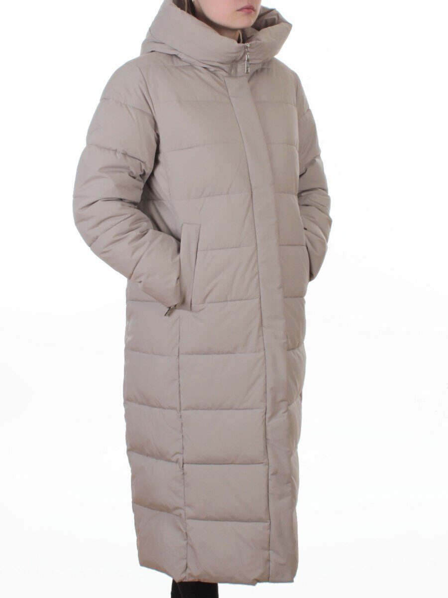 2338 DK. BEIGE Пальто зимнее женское (200 гр. холлофайбер)