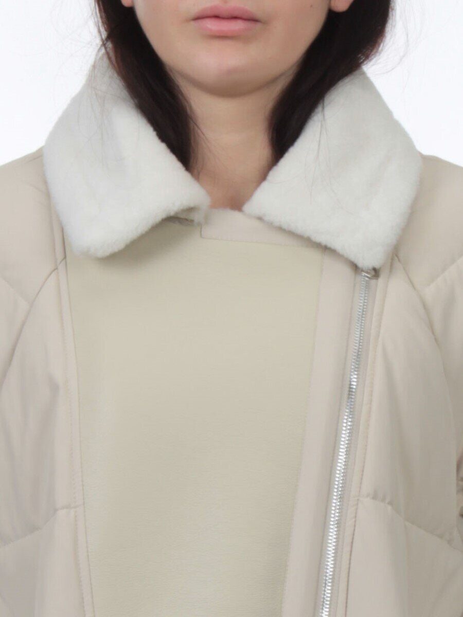 S24-163 BEIGE Куртка демисезонная женская (100 гр. холлофайбер)
