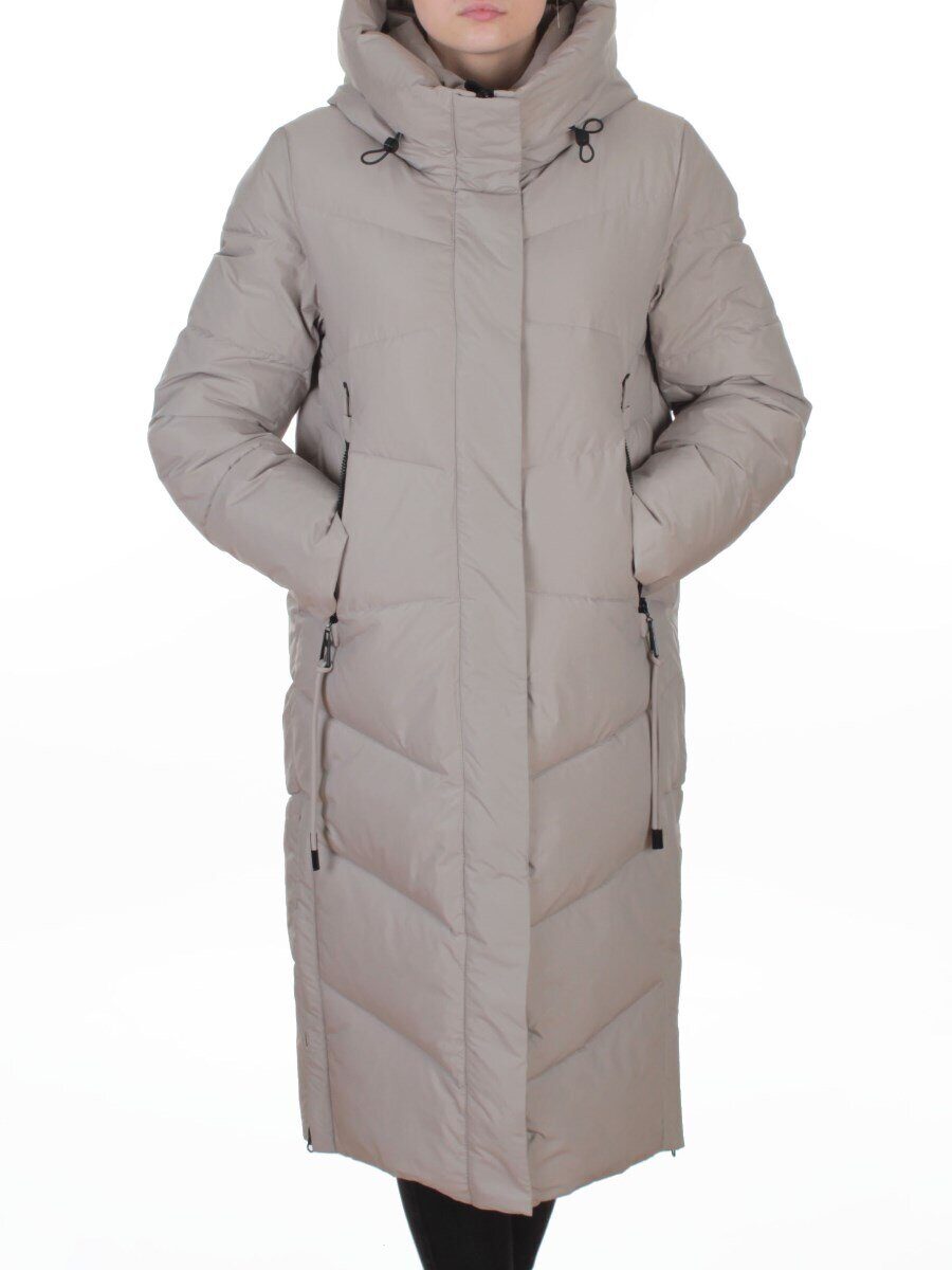 A73 GRAY/BEIGE Пальто зимнее женское (200 гр. холлофайбер)