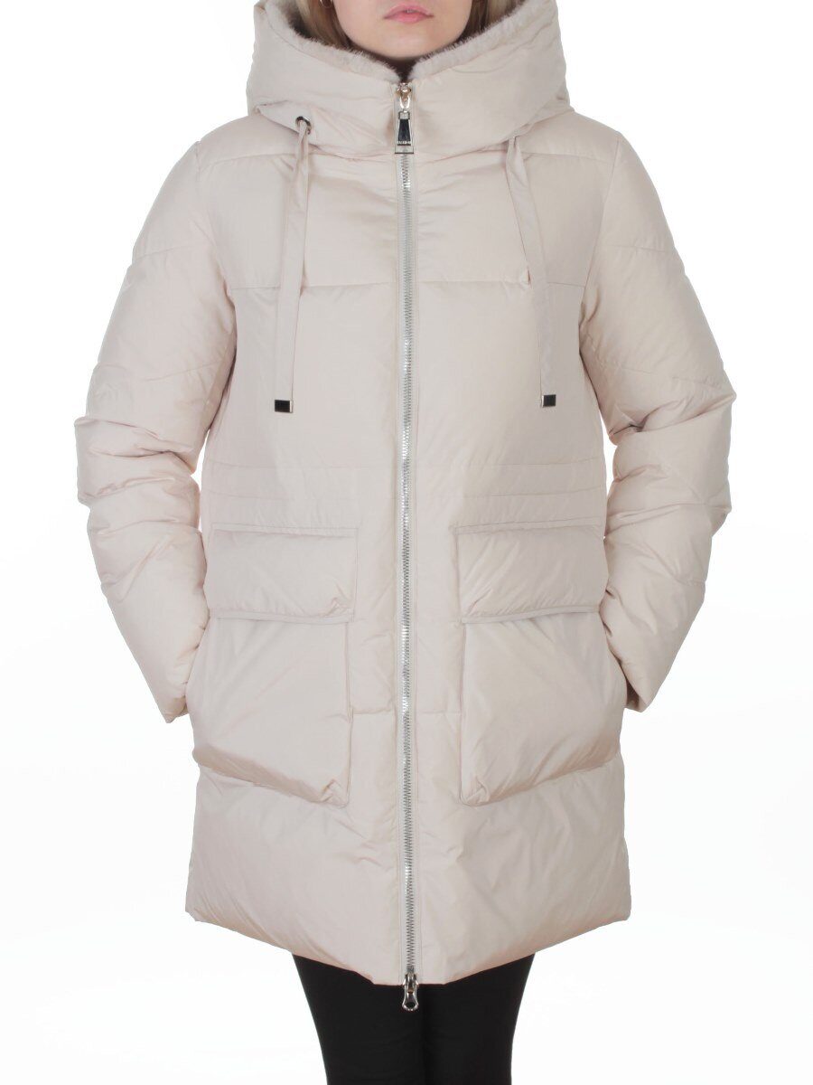 8379 LT. BEIGE Куртка зимняя женская (200 гр. холлофайбер)