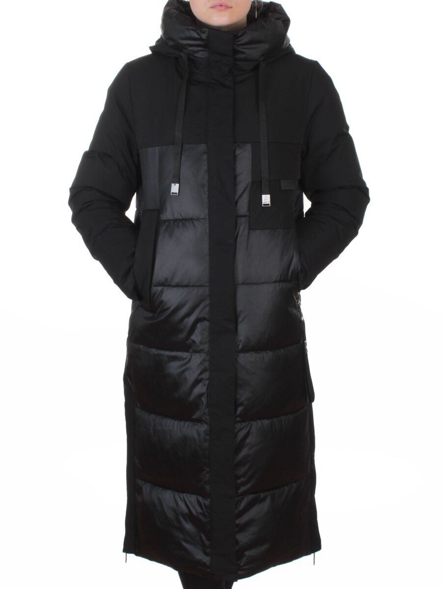 A81 BLACK Пальто зимнее женское (200 гр. холлофайбер)