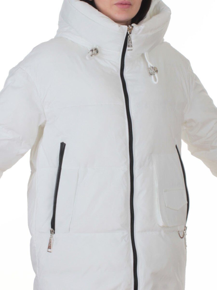 8362 WHITE Куртка зимняя женская оверсайз (200 гр. холлофайбер)