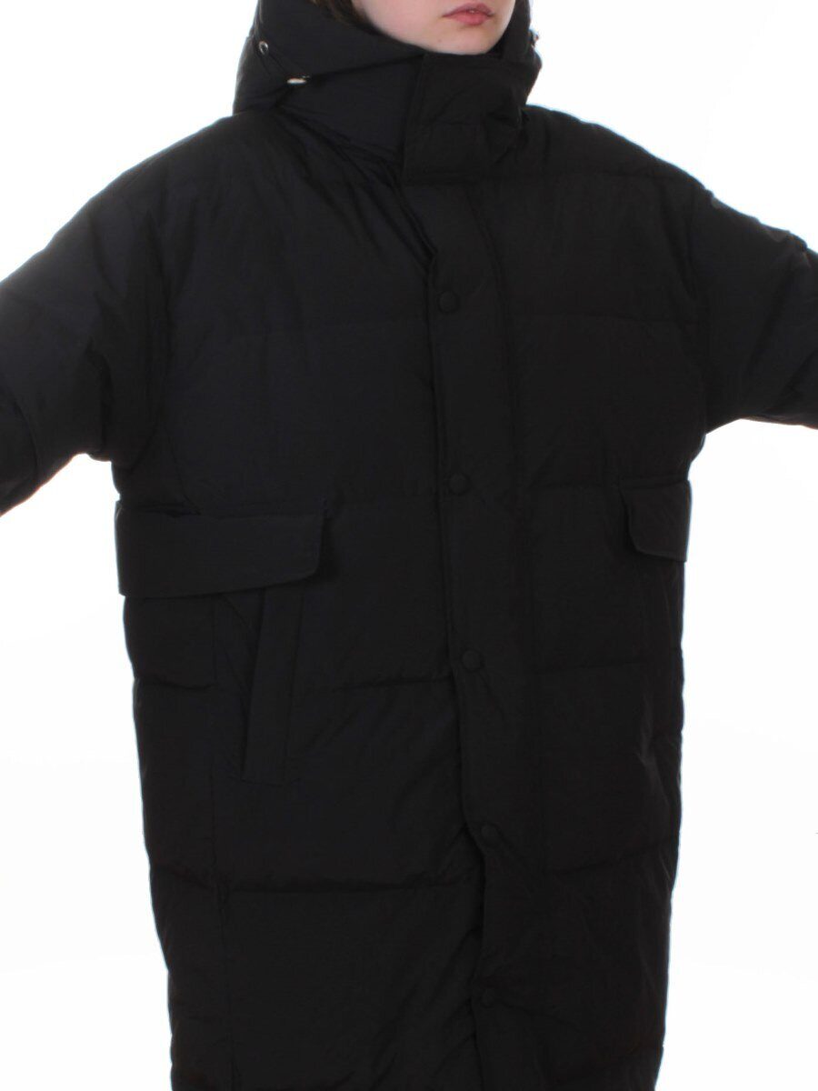 8812 BLACK Пальто пуховое женское (пух)