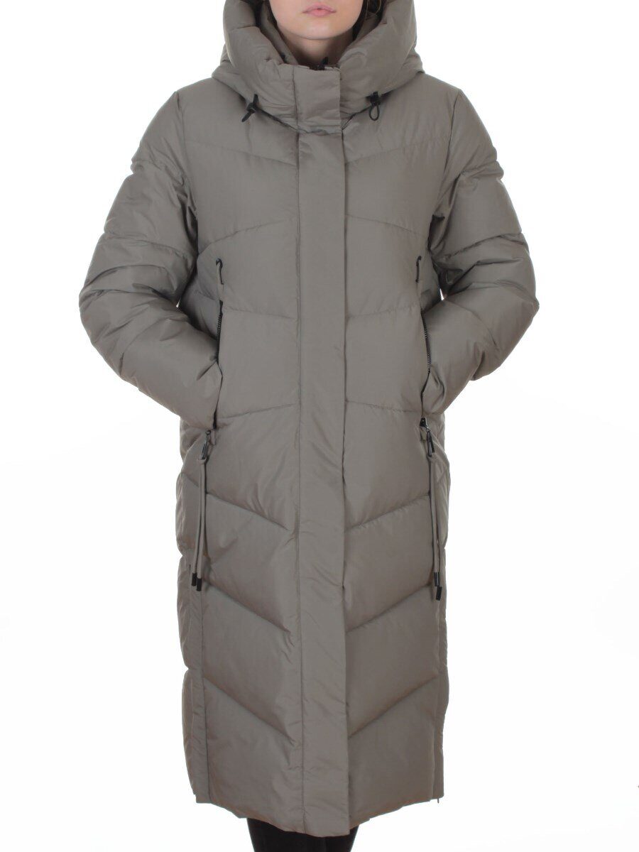 A73 GRAY/GREEN Пальто зимнее женское (200 гр. холлофайбер)