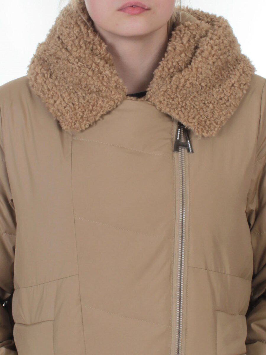 M-8866 DK. BEIGE Куртка зимняя женская (150 гр. холлофайбер)