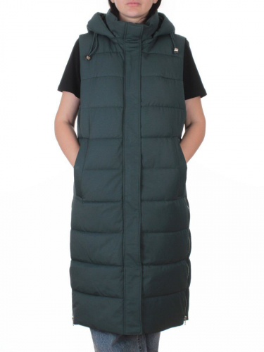 817 DK. GREEN Жилет утепленный зимний женский (150 гр. холлофайбер)