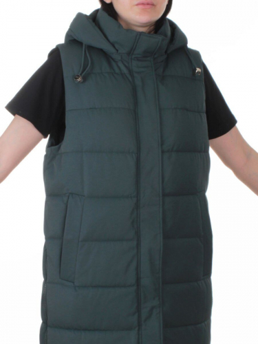 817 DK. GREEN Жилет утепленный зимний женский (150 гр. холлофайбер)