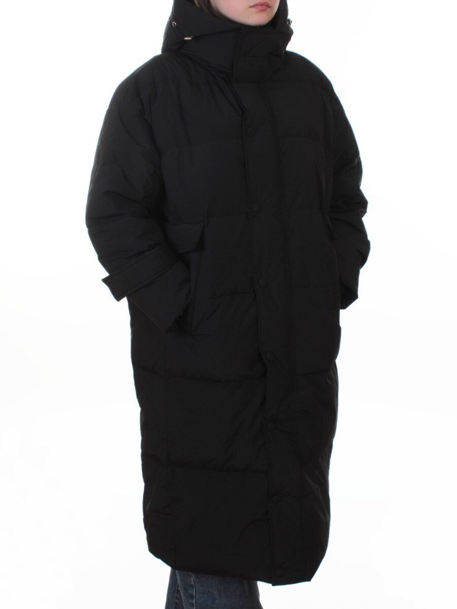 8812 BLACK Пальто пуховое женское (пух)