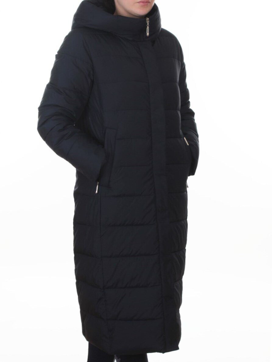 2037 DK. BLUE Пальто зимнее женское (200 гр. холлофайбер)