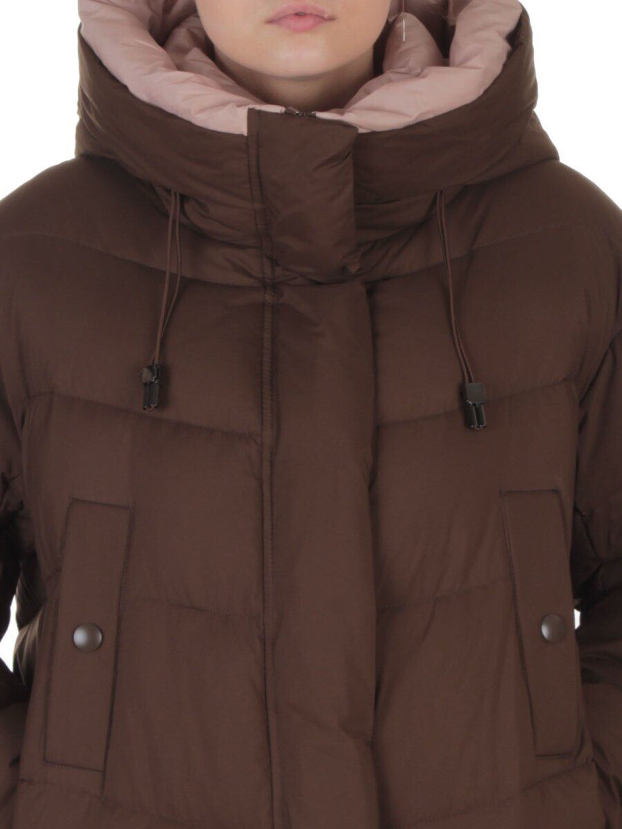 8867 BROWN Пальто зимнее женское (200 гр. холлофайбер)