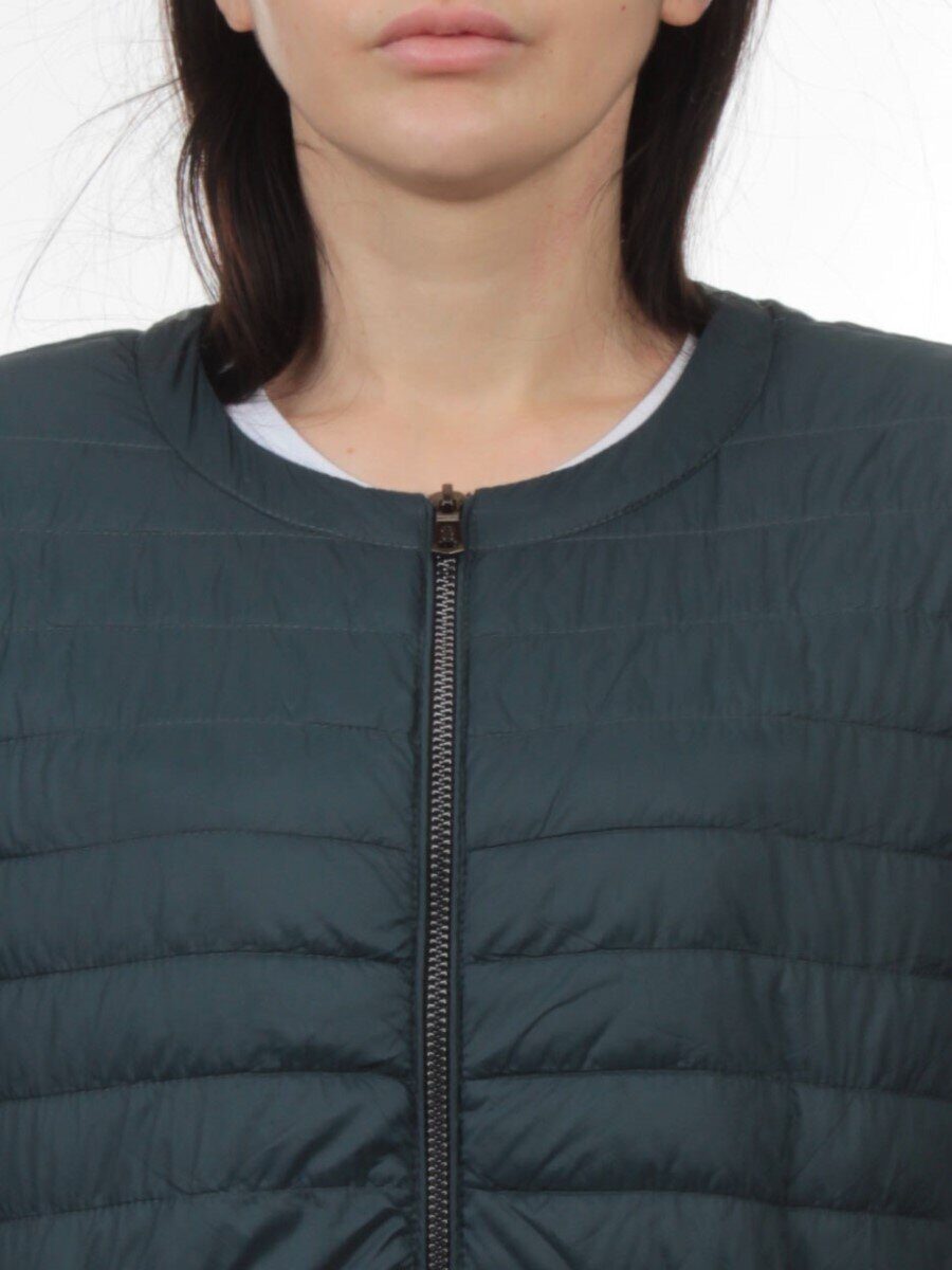 K-528 DK. GREEN Куртка демисезонная стеганая женская (70 гр. холлофайбер)