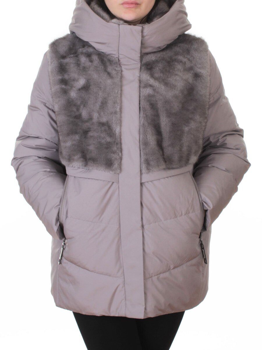 M-8869 GRAY Куртка зимняя женская (150 гр. холлофайбер)
