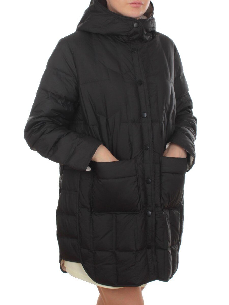 H24-32 BLACK Куртка пуховая облегченная женская (белый утиный пух)