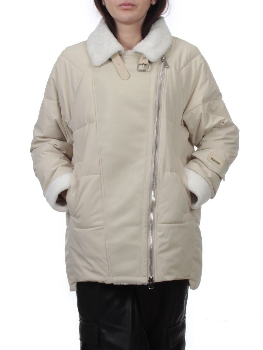 S24-263 BEIGE Куртка демисезонная женская (100 гр. холлофайбер)