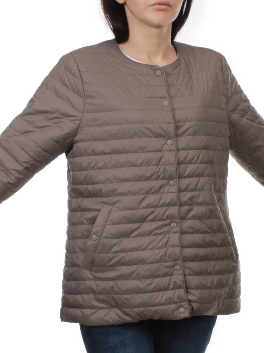 K-527 GRAY BROWN Куртка демисезонная стеганая женская (70 гр. холлофайбер)