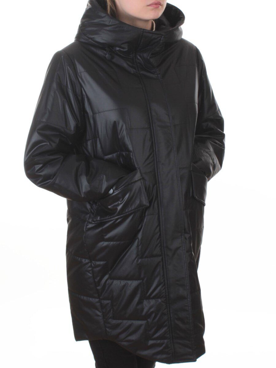 9616 BLACK Куртка демисезонная женская (100 гр. холлофайбер)