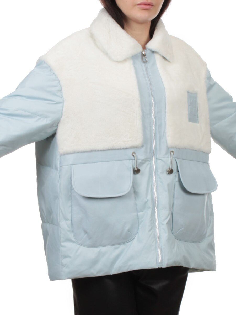 H24-223 WHITE BLUE Куртка демисезонная женская (100 гр. холлофайбер)