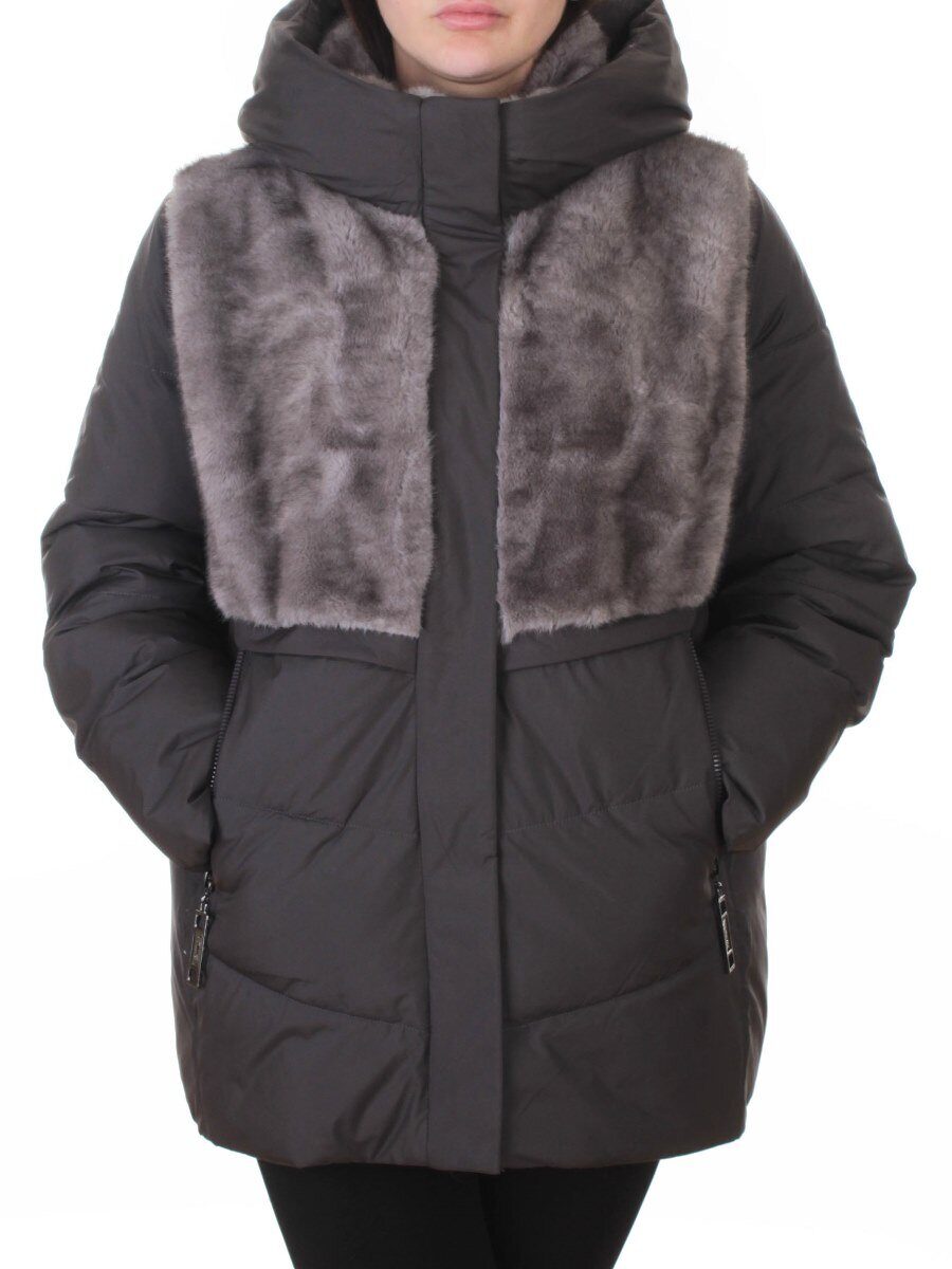 M-8869 DK. GRAY Куртка зимняя женская (150 гр. холлофайбер)