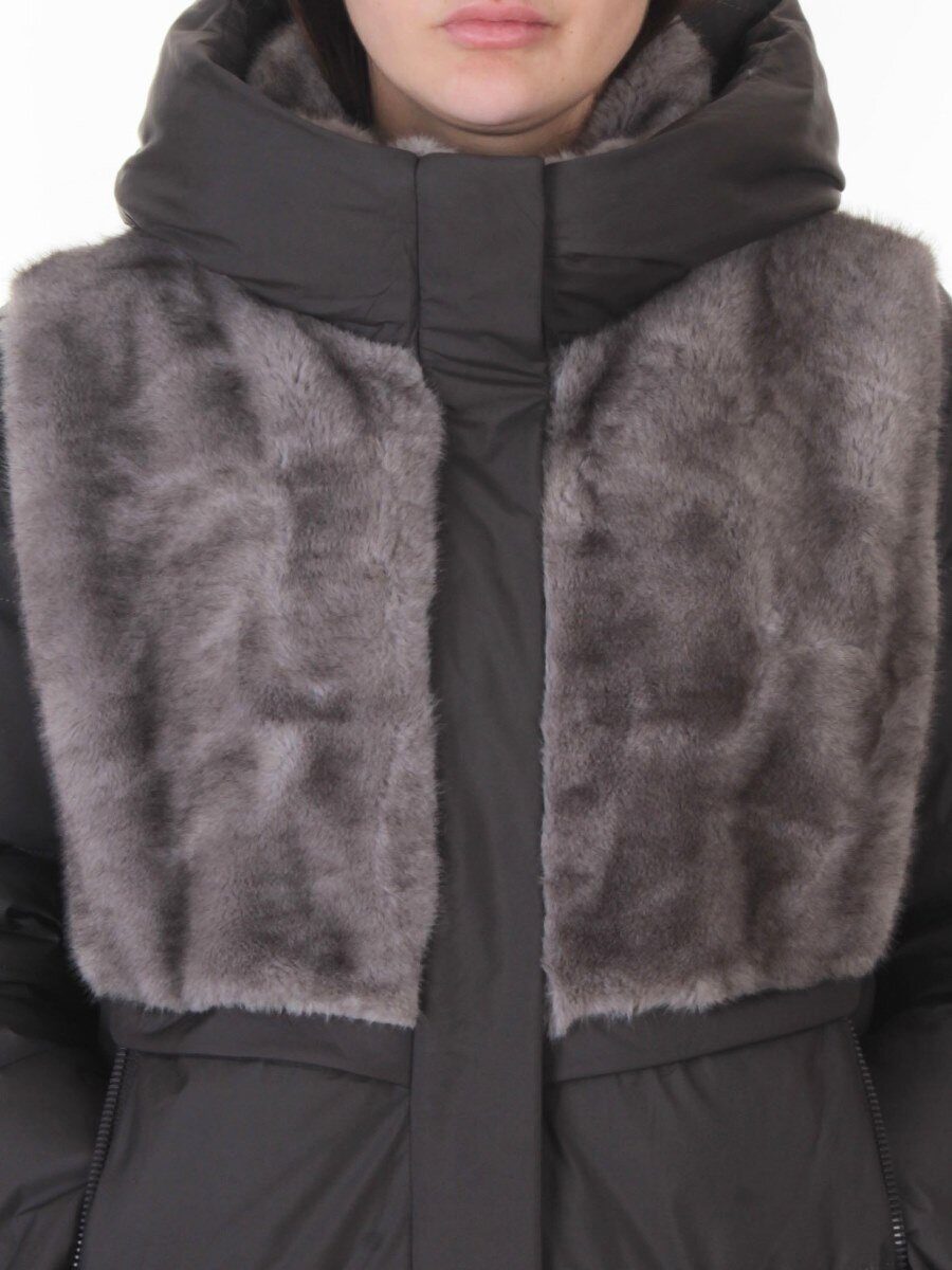 M-8869 DK. GRAY Куртка зимняя женская (150 гр. холлофайбер)