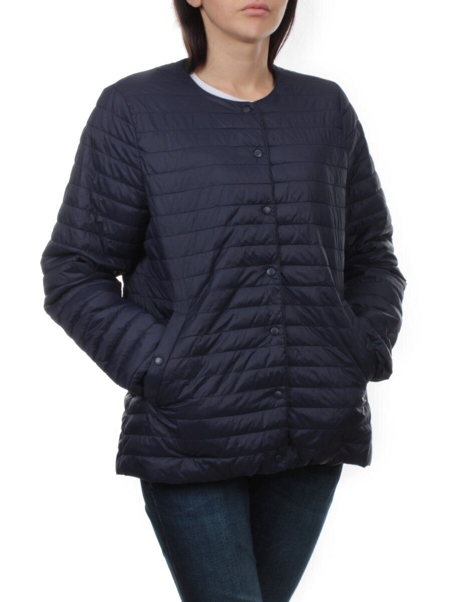 K-527 DK. BLUE Куртка демисезонная стеганая женская (70 гр. холлофайбер)
