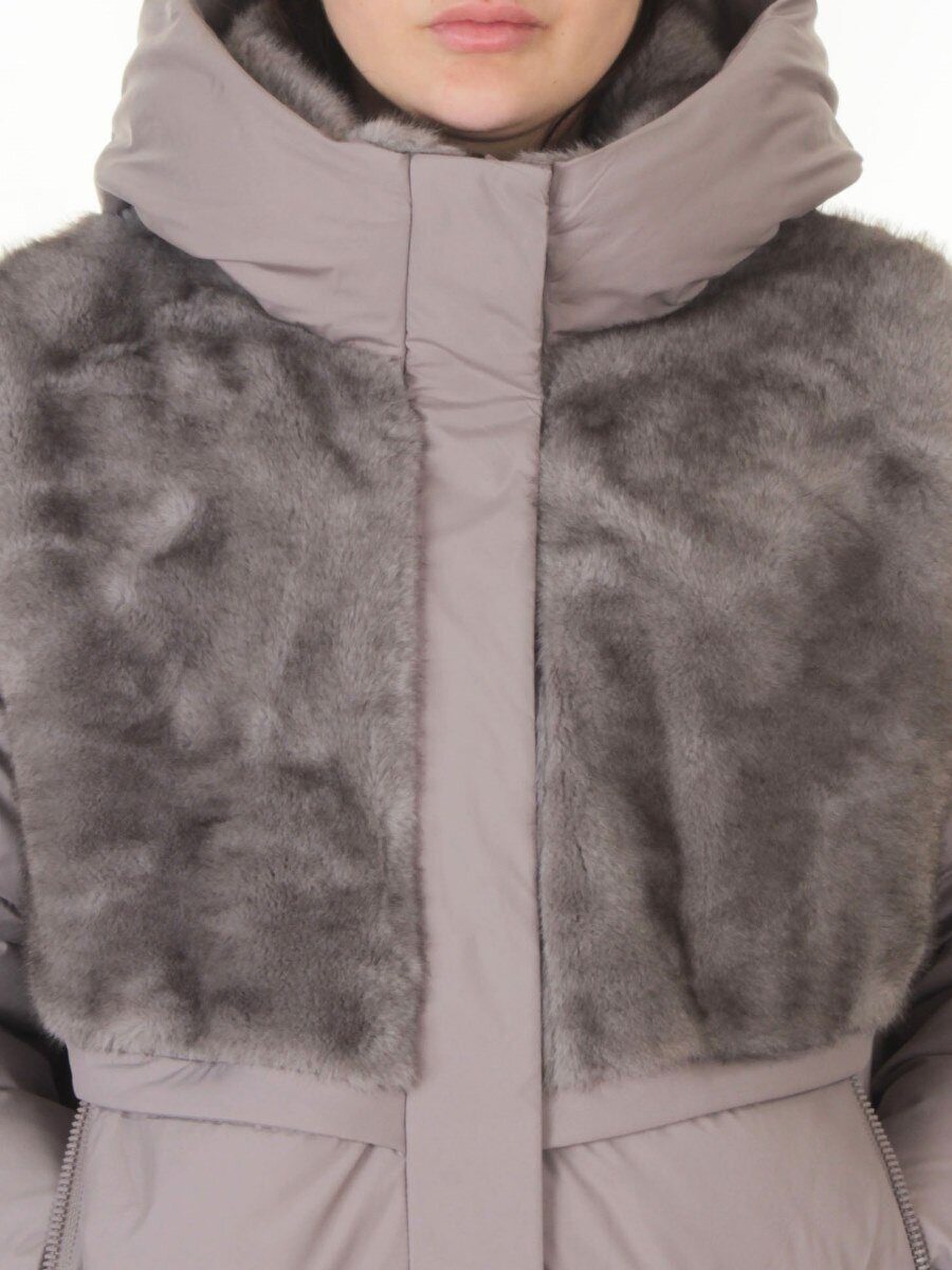 M-8869 GRAY Куртка зимняя женская (150 гр. холлофайбер)