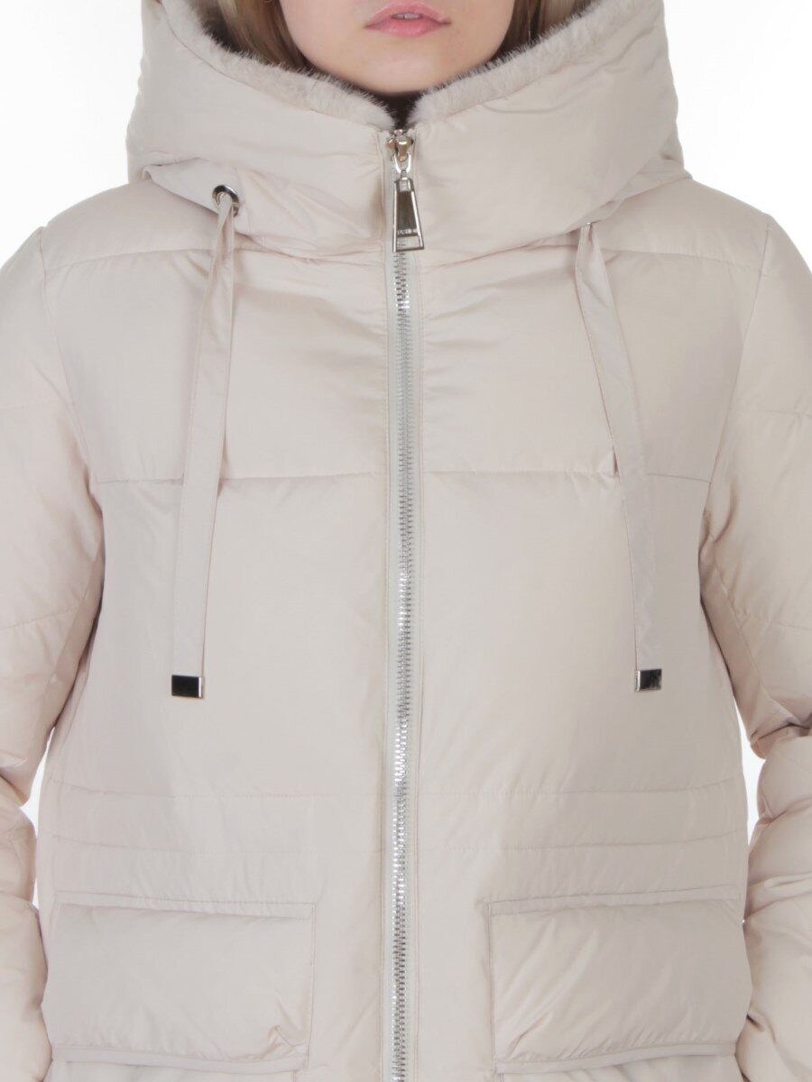 8379 LT. BEIGE Куртка зимняя женская (200 гр. холлофайбер)