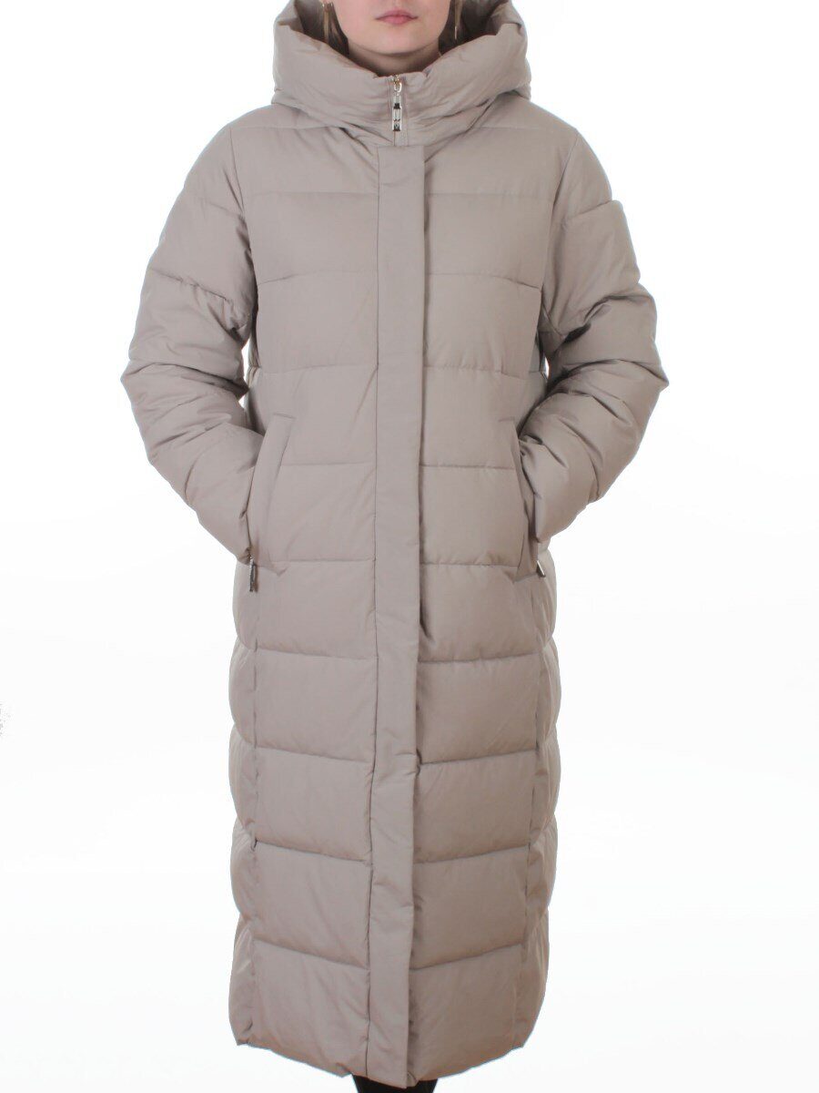 2338 DK. BEIGE Пальто зимнее женское (200 гр. холлофайбер)