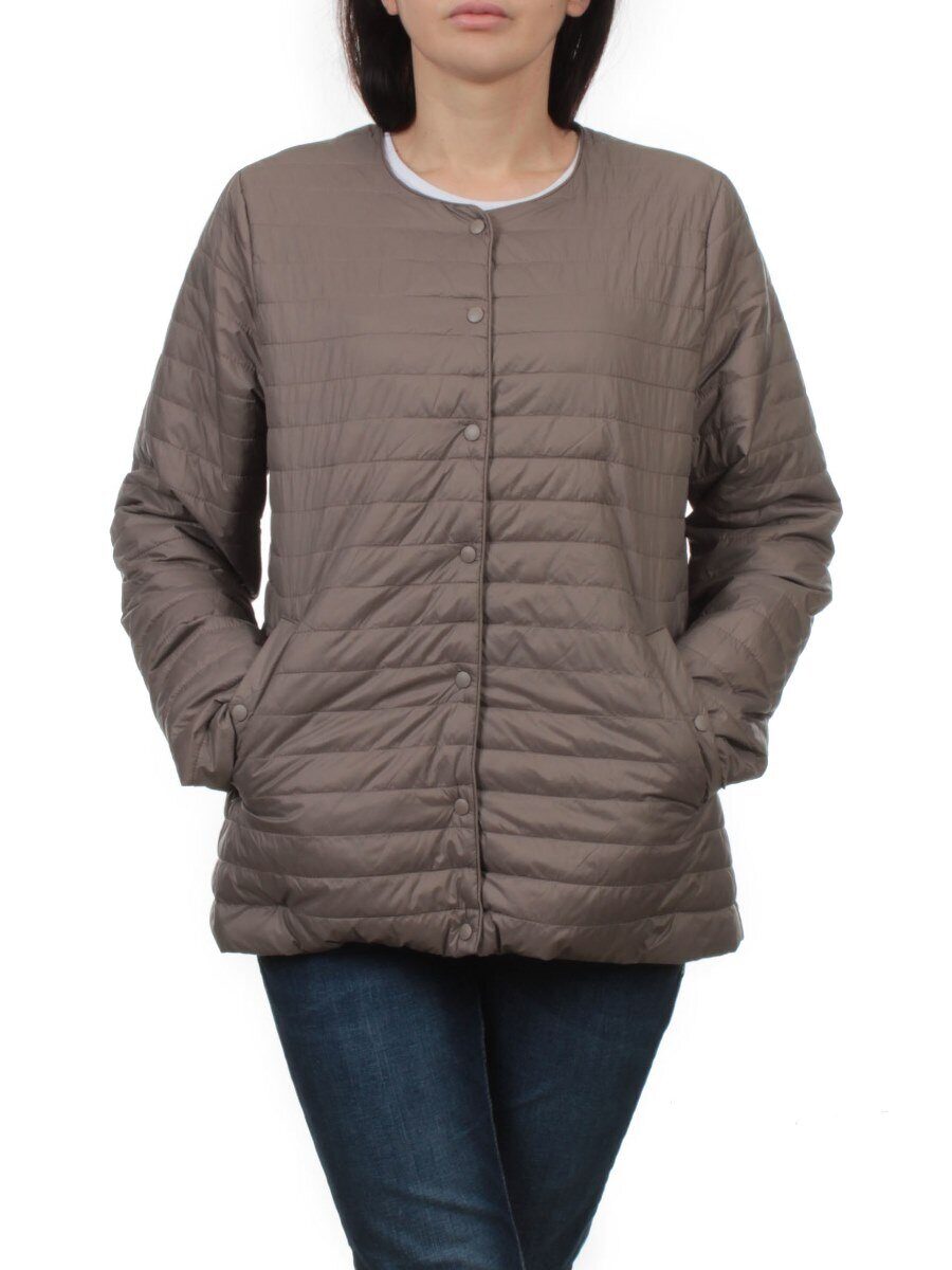 K-527 GRAY BROWN Куртка демисезонная стеганая женская (70 гр. холлофайбер)