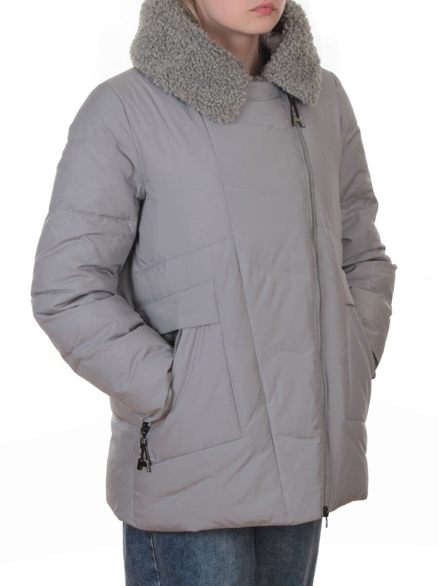M-8866 GRAY Куртка зимняя женская (150 гр. холлофайбер)