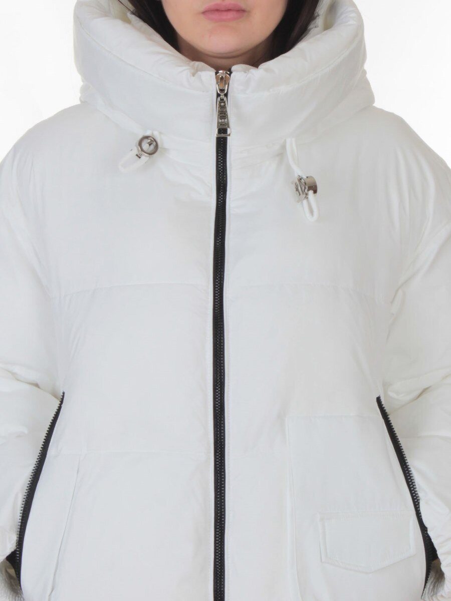 8362 WHITE Куртка зимняя женская оверсайз (200 гр. холлофайбер)