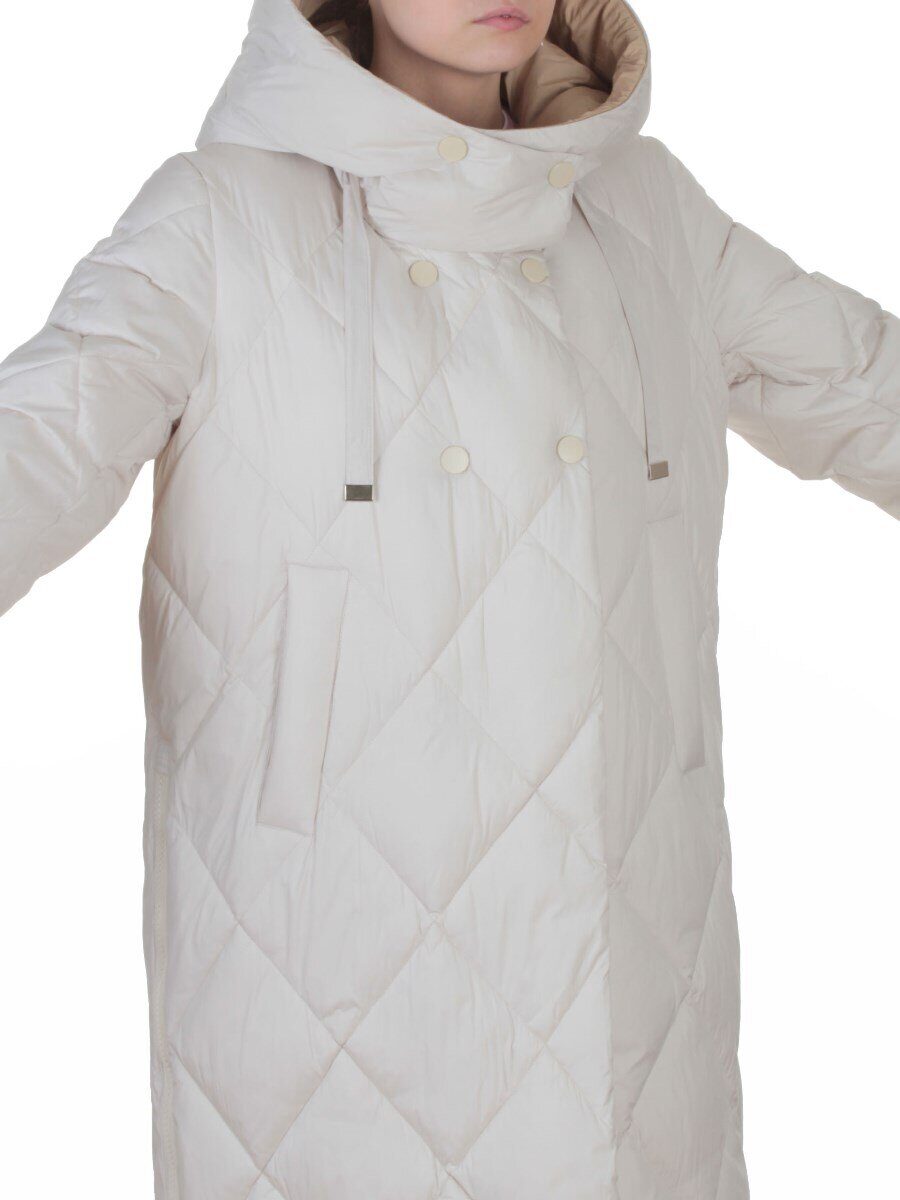 8388 MILK Пальто стеганное зимнее женское оверсайз (200 гр. холлофайбер)