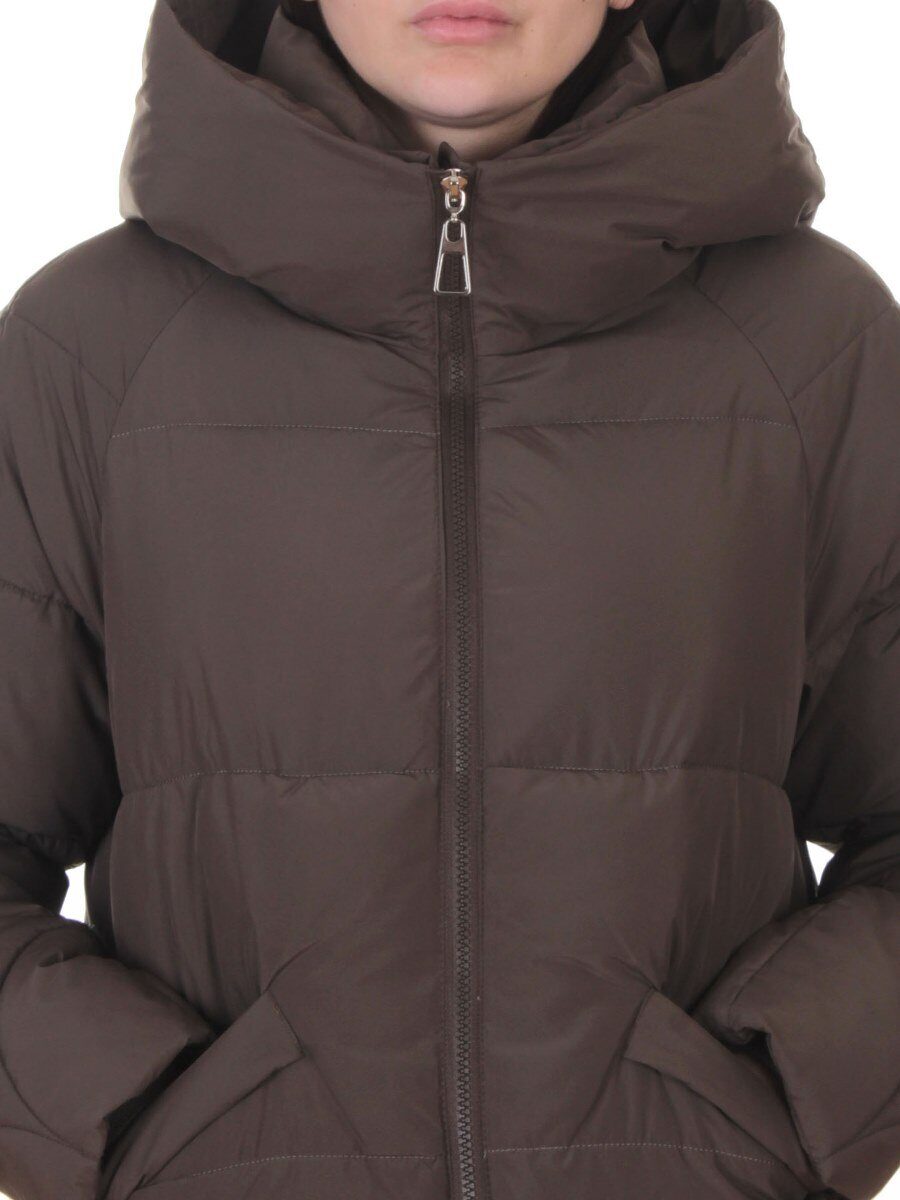 018 GRAY/GREEN Пальто зимнее женское (200 гр. холлофайбер)