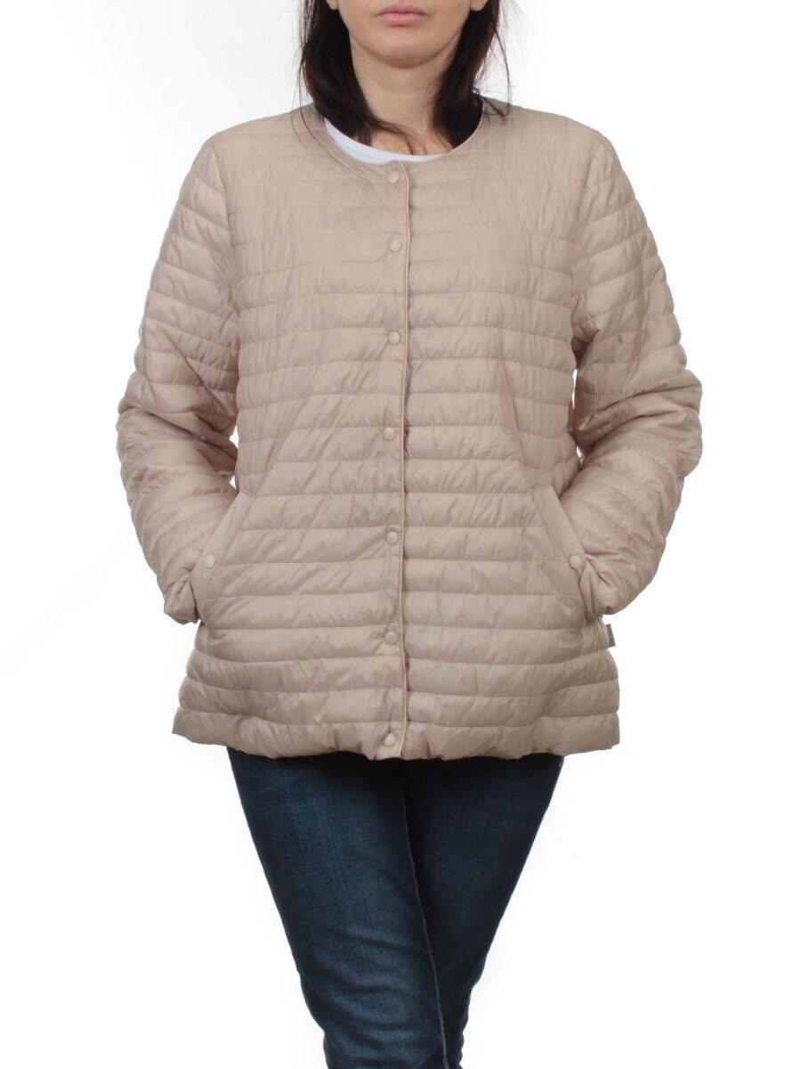 K-527 BEIGE Куртка демисезонная стеганая женская (70 гр. холлофайбер)