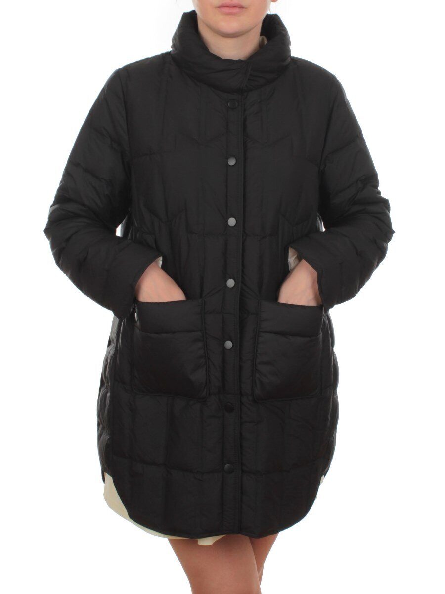 H24-322 BLACK Куртка пуховая облегченная женская (белый утиный пух)