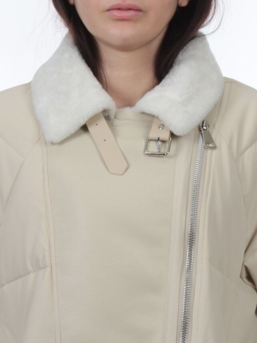S24-263 BEIGE Куртка демисезонная женская (100 гр. холлофайбер)