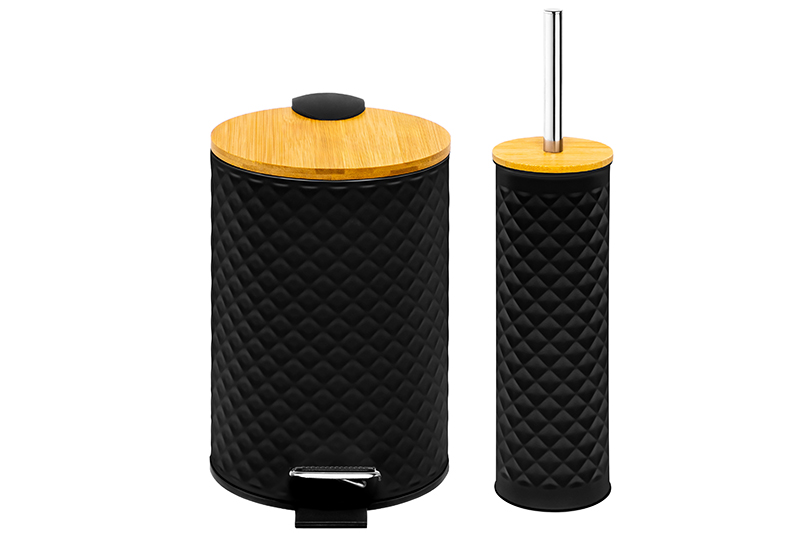 БЫЛО 1593 руб! Набор - Контейнер для мусора 3 л 20*17*25 см + Держатель с ершиком 9,5*9,5*38 см