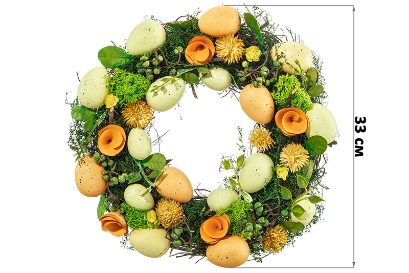 БЫЛО 1854 руб! Пасхальное украшение венок 33*33*8 см,