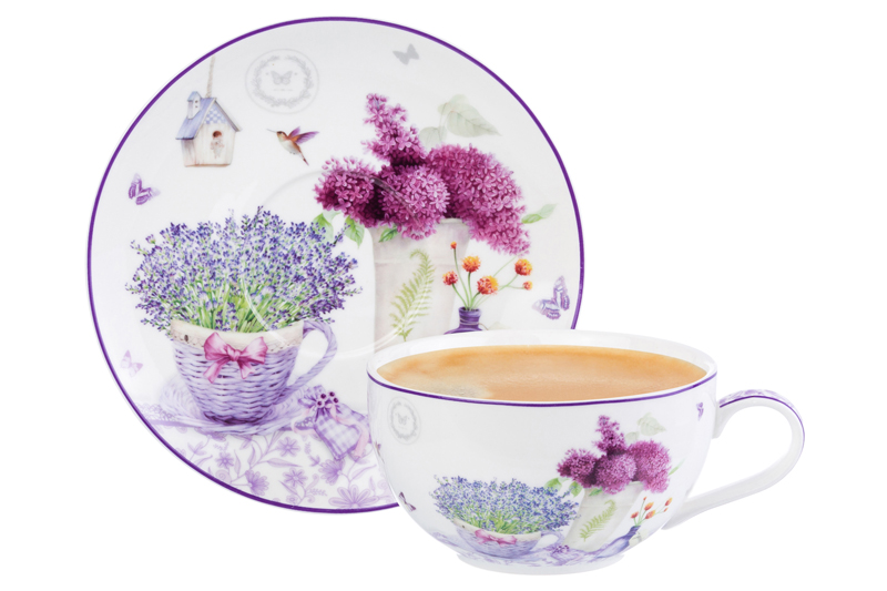 БЫЛО 876 руб! Чашка для капучино + блюдце 350 мл 14*11*6 см