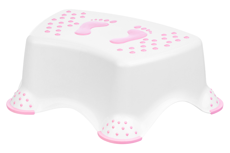 БЫЛО 481 руб! Подставка детская 40*27*14 см, белая с розовым (модель 389)