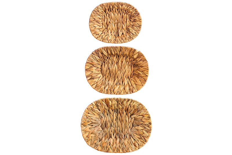 БЫЛО 2746 руб! Набор 3 плетеных корзин 37*30*5,5 см, 33*26*4,5 см, 28*22*4см, водный гиацинт