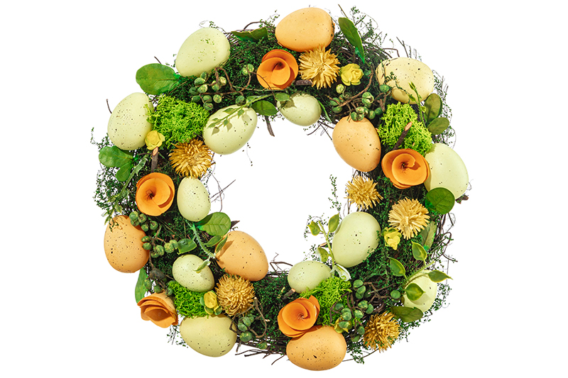 БЫЛО 1854 руб! Пасхальное украшение венок 33*33*8 см,