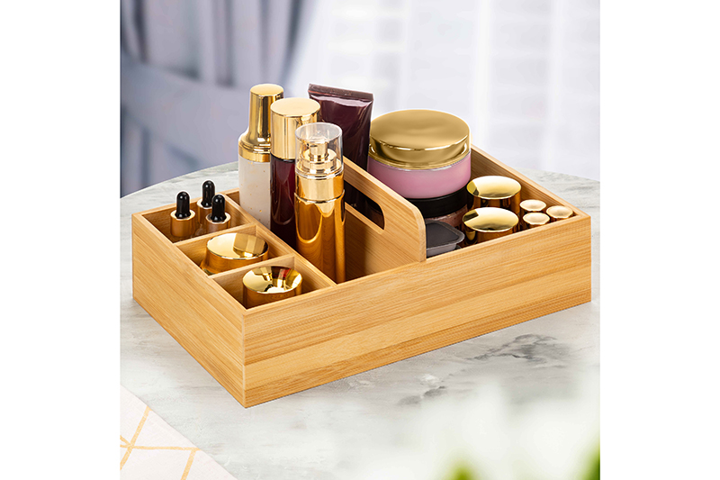 БЫЛО 1013 руб! Органайзер для хранения с секциями 32,5*20,5*11,5 см с ручкой, бамбук