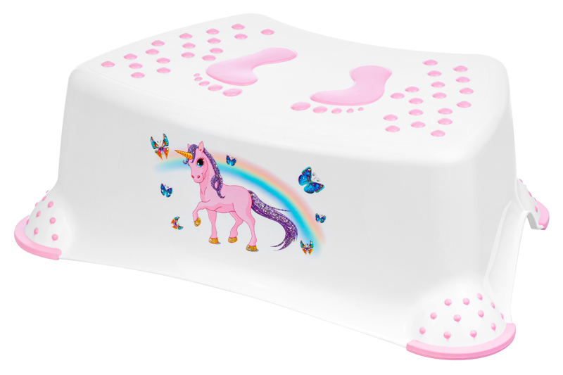 БЫЛО 481 руб! Подставка детская 40*27*14 см, белая с розовым (модель 389)