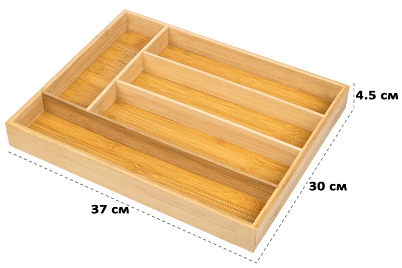 БЫЛО 904 руб! Лоток для столовых приборов 37*30*4,5 см бамбук