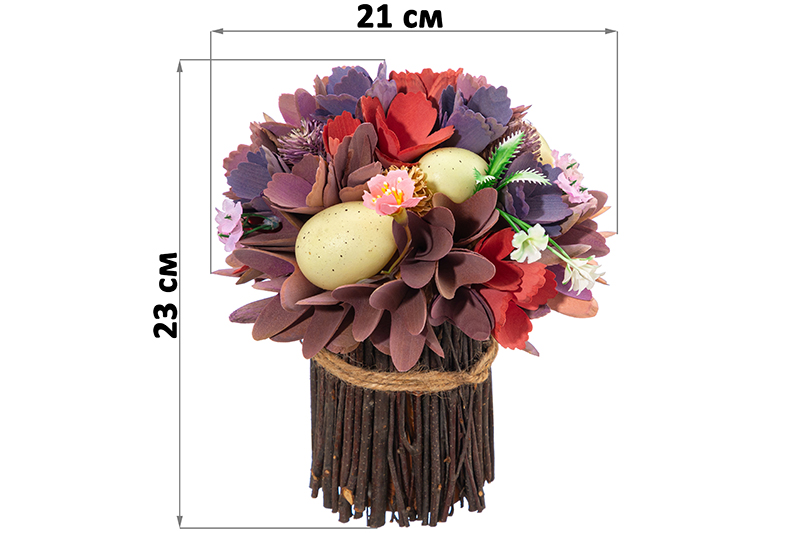 БЫЛО 1790 руб! Цветочная композиция 21*21*23 см,