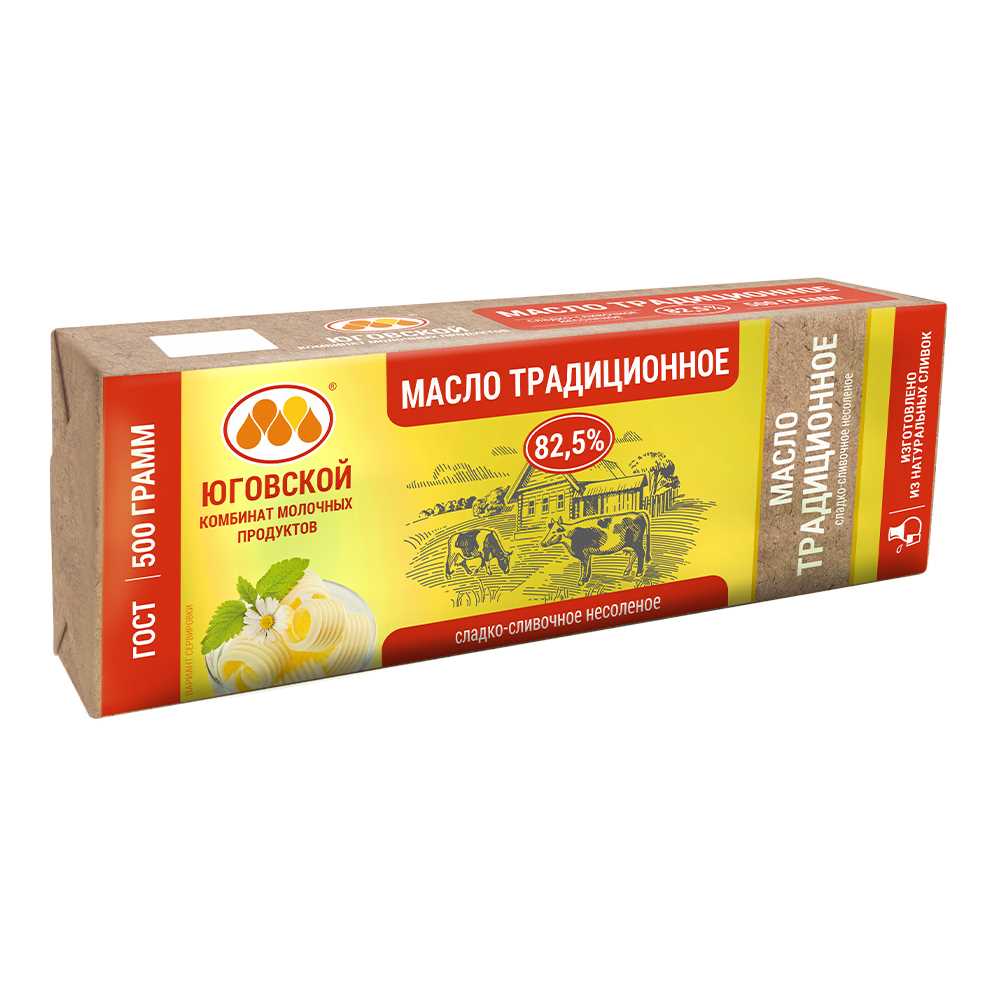 Масло традиционное 82,5% 500грамм ГОСТ ЮКМП