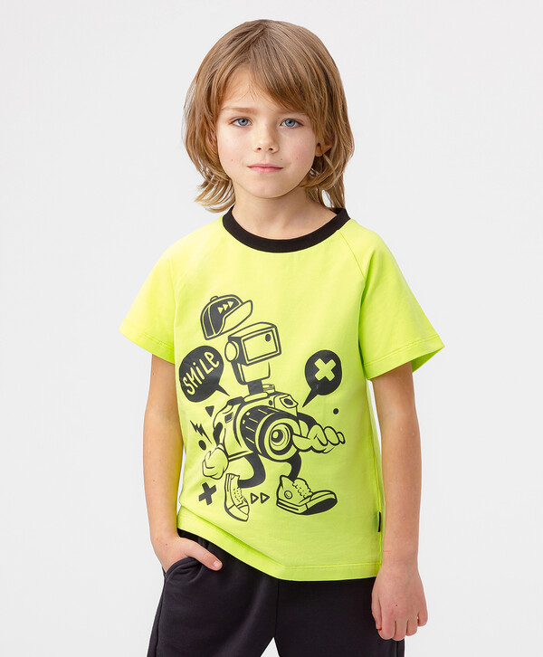 560 р.  700 р.  Футболка с коротким рукавом салатовая Button Blue